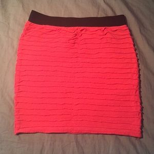 Coral bodycon skirt